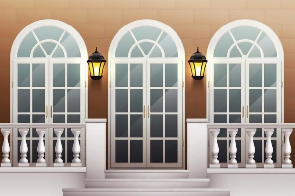 classic-palace-facade-with-glass-front-door-porch-terrace-with-balustrade-realistic_1284-58780