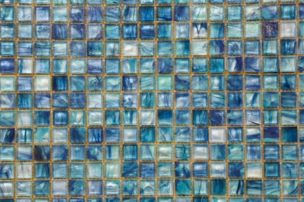 mosaic ceramic tiles on the wall in the interior or pool